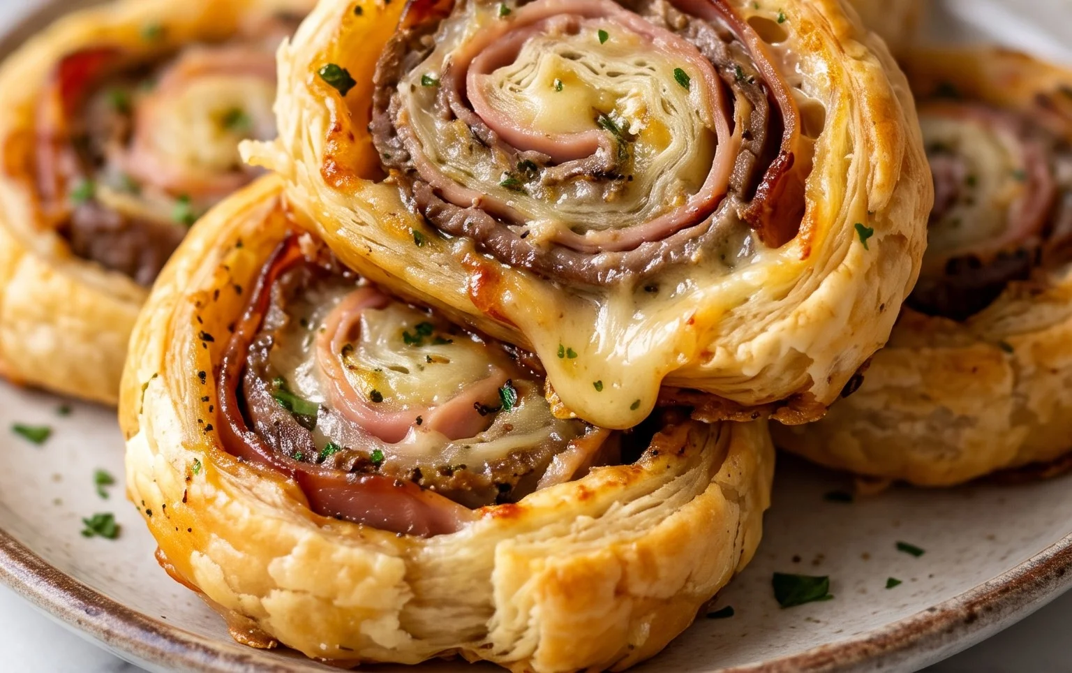 Beef Ham and Cheese Pinwheels