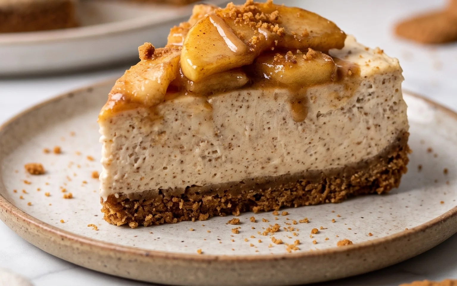 Cheesecake healthy aux pommes et spéculoos