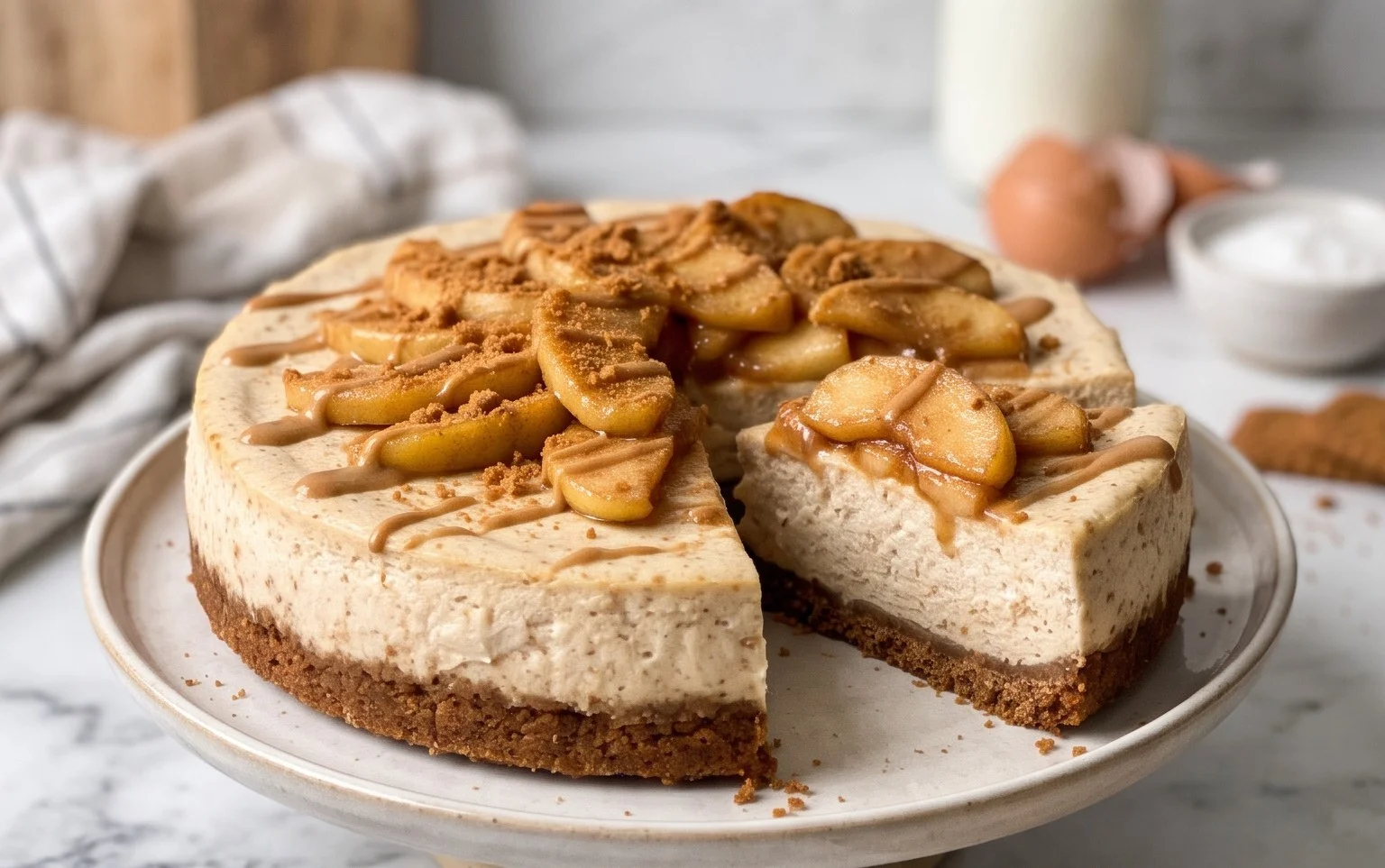 Cheesecake Healthy Pommes Spéculoos : Recette Facile