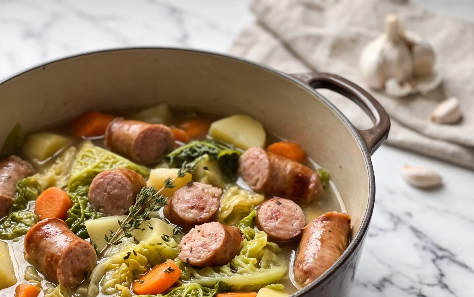 Potée au Chou et Saucisse : Recette Légère et Facile